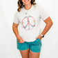 Floral Peace Sign Heather Oatmeal Graphic Tee