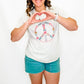 Floral Peace Sign Heather Oatmeal Graphic Tee