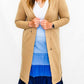 Camel Knit Duster Cardigan with Hood