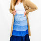 Camel Knit Duster Cardigan with Hood