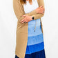 Camel Knit Duster Cardigan with Hood