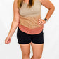 Orange Stripe Knit Tank Top
