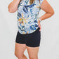 Blue Tropical Short Sleeve Top