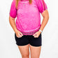 Plum Pink Distressed Lace Top