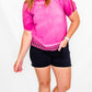 Plum Pink Distressed Lace Top