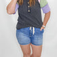 Pink Multi Sleeve Charcoal Top