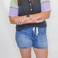 Pink Multi Sleeve Charcoal Top