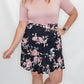 Pink & Floral Ruffle Skirt Dress