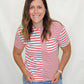 Multiples Red & White Stripe Short Sleeve