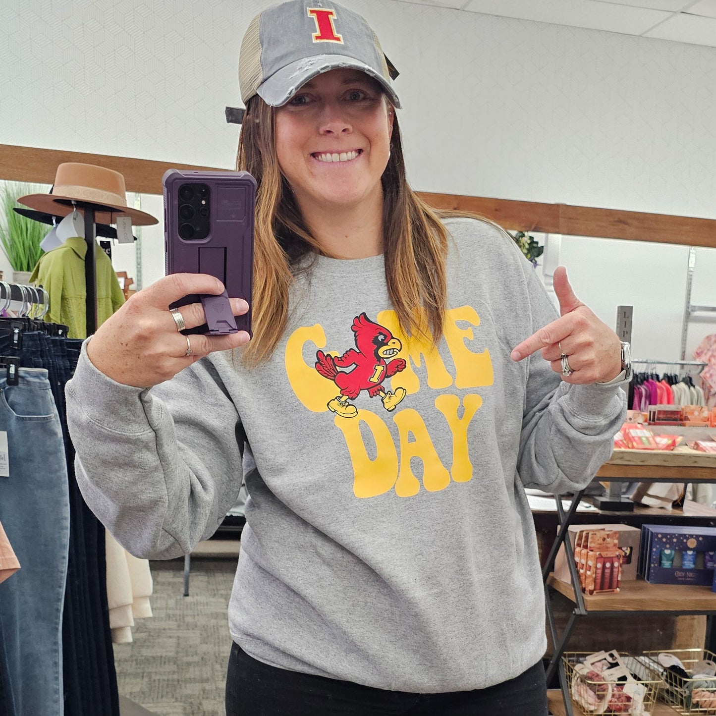 Iowa or ISU Gray Mesh Caps