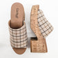 Corkys Totally Buggin Camel Plaid Blocked Heels