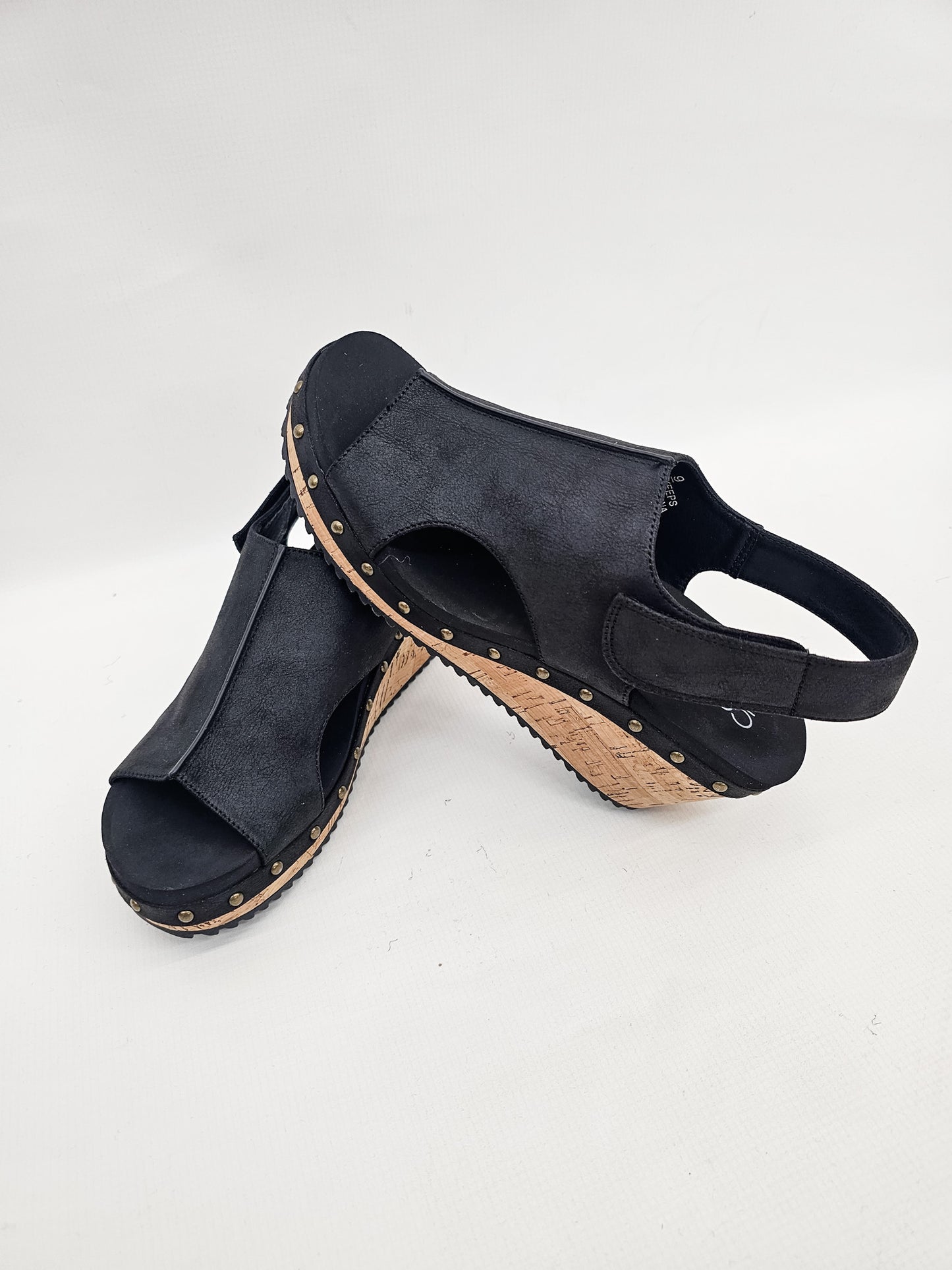Corkys For Keeps Black Wedge Heels