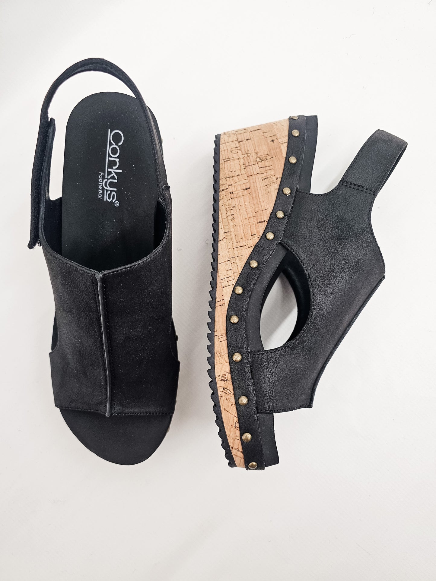 Corkys For Keeps Black Wedge Heels