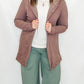 Brown, Butter Fleece Hoodie Cardigan