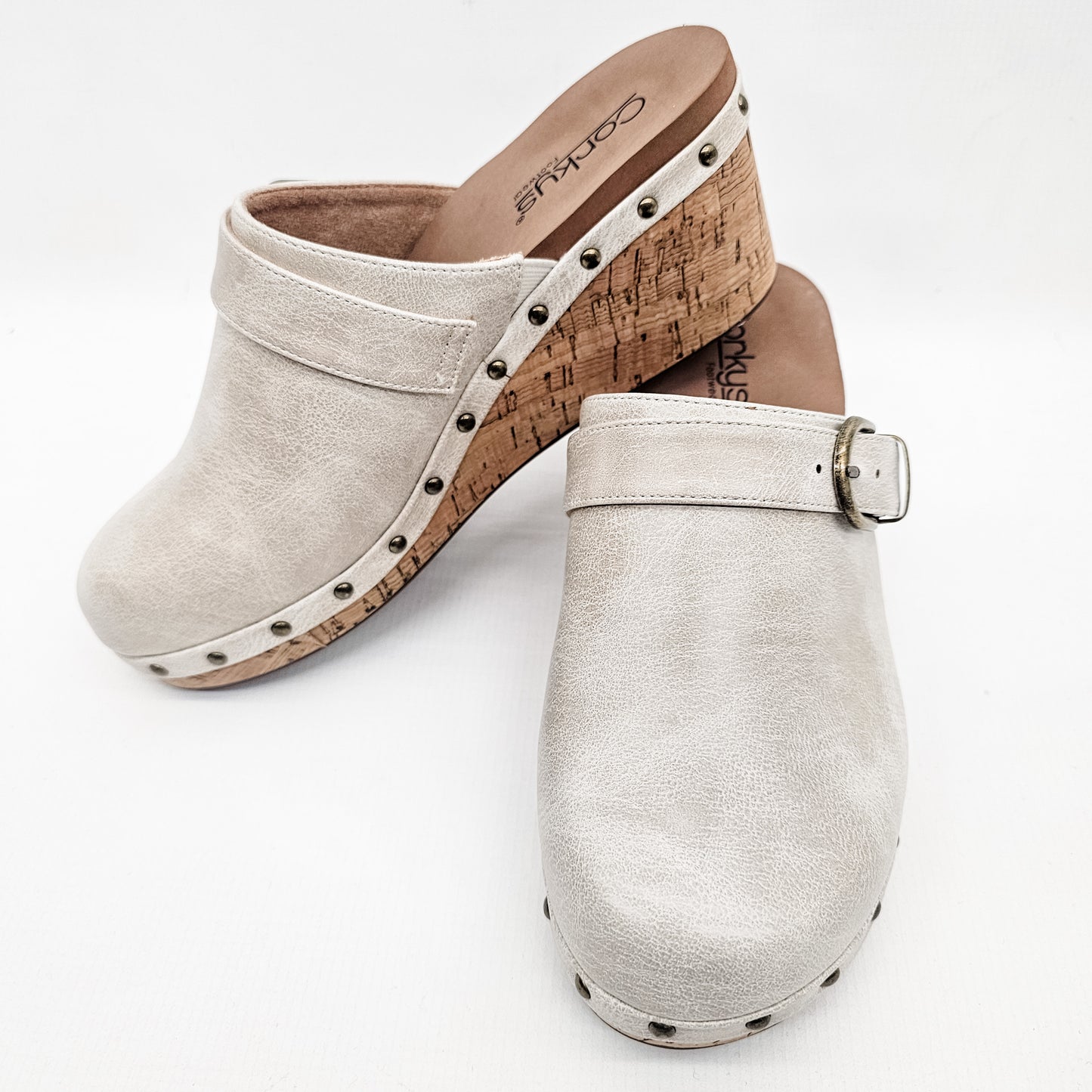 Corkys Ivory Who Knew Mule Wedge Shoe