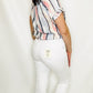 Charlie B Pink Nautical Peasant Blouse