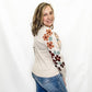 Beige Floral Jacquard Sweater