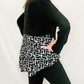 Multiples Black & White Cowl Neck with Layer