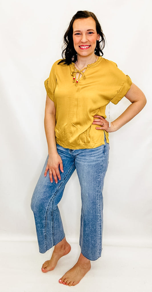 Risen Mid-Rise Inside Seam Detail Crop Flare Jeans - RDP5616