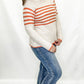 Orange & Beige Striped Sweater
