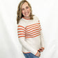 Orange & Beige Striped Sweater