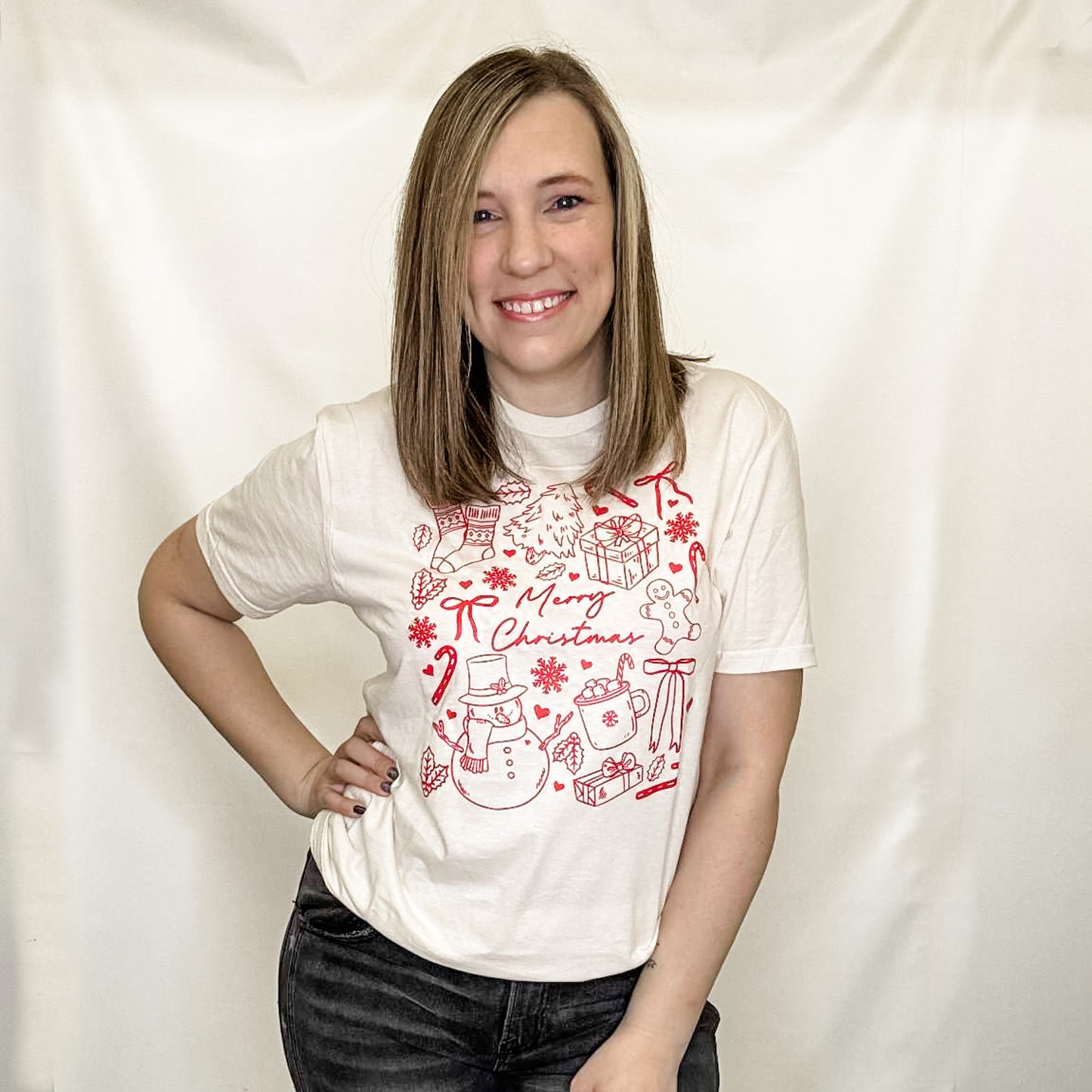 Christmas Doodles Holiday Graphic Tee