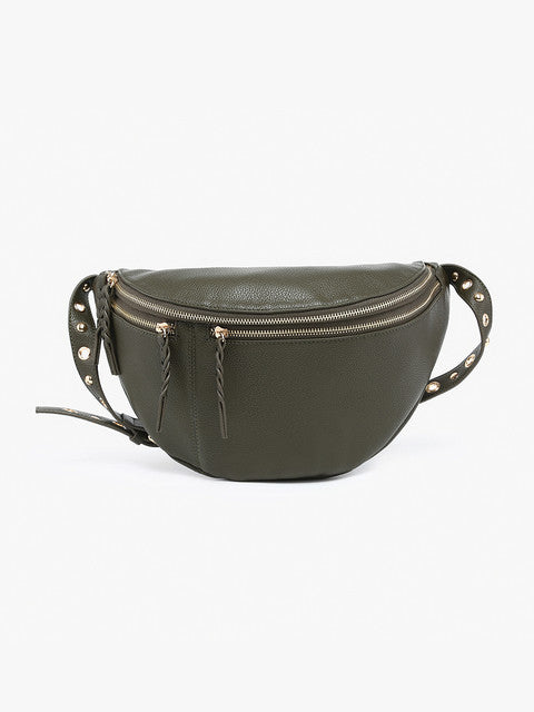 Jen & Co Nova Studded Slip Bag with Braided Zippers - Variety