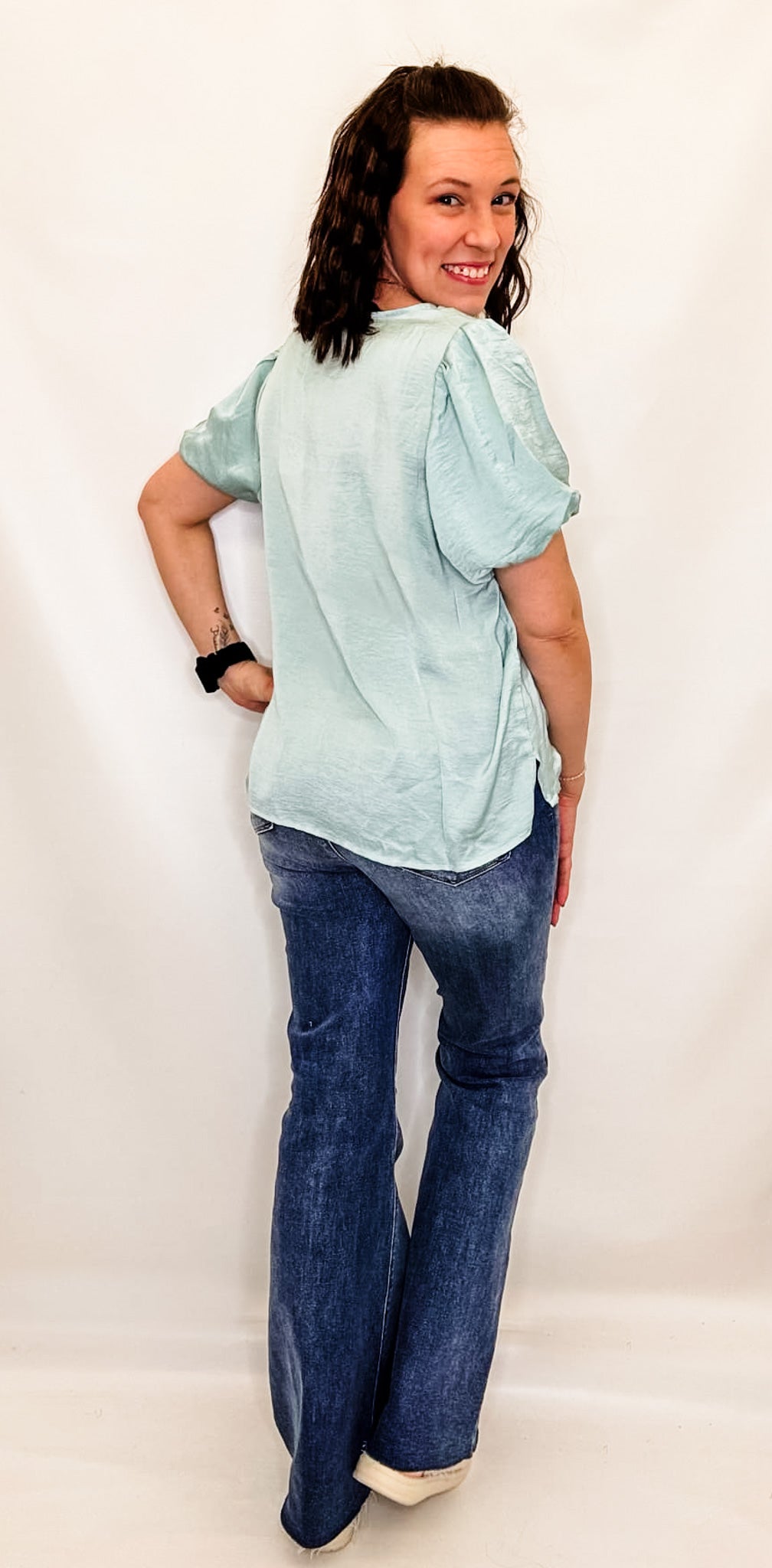 Satin Dressy Top with Puff Sleeves - Variety