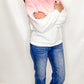 Pink Soft Fleece Warm Cozy Ombre Knit Top