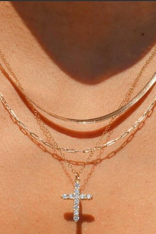 Layered Cross Necklaces - Variety