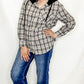 Black & Tan Plaid Hooded Shirt