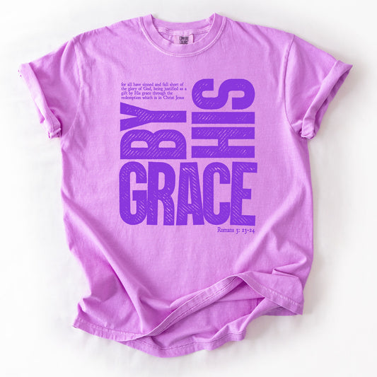 By His Grace Purple Graphic Tee