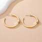 Solitaire Square Crystal Gold Hoop Earrings
