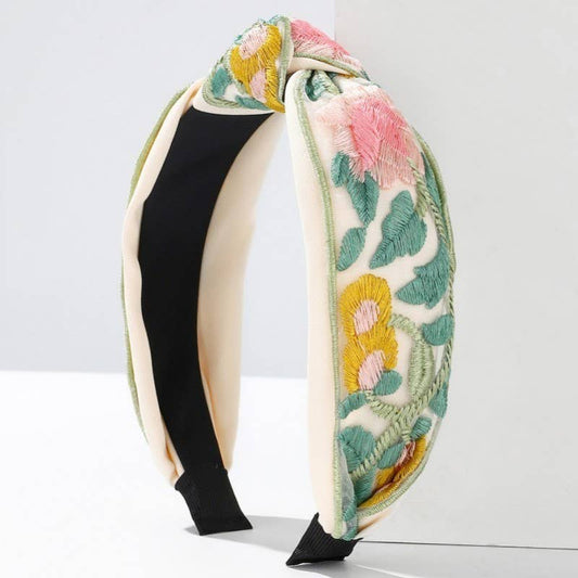Floral Embroidery Hair Band Headband