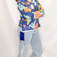True Luxe Notched Neck Floral Print Top