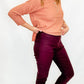 Slim-Sation by Multiples Ankle Pants in Eggplant