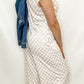 Tan & White Checkered Jumpsuit