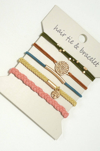 Boho Dual Function Knot Bracelet Hair Tie Sets