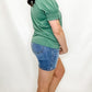 Green Square Neckline Smocked Top