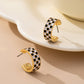 Black & Gold Checker Earring Collection - Variety