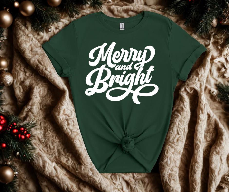 Merry & Bright Holiday Graphic Tee
