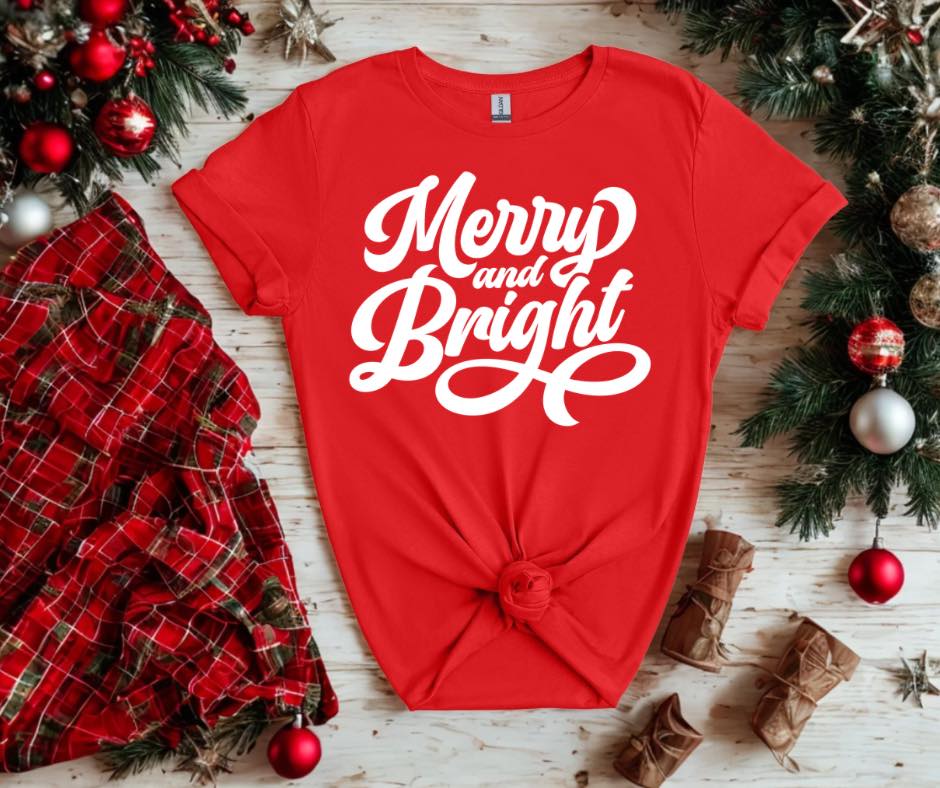 Merry & Bright Holiday Graphic Tee