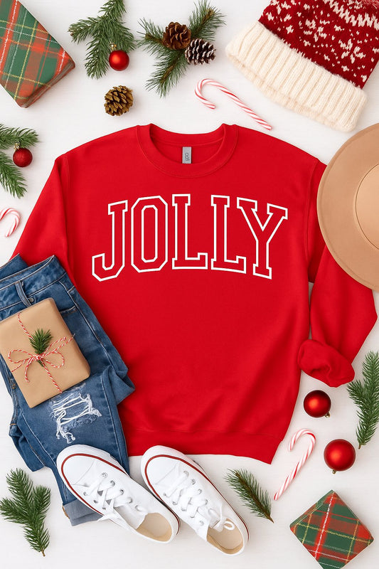 Jolly Holiday Red Graphic Sweatshirt
