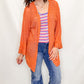 Dusty Orange Mesh Open Front Cardigan