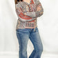 Rust Printed V-Neck Long Sleeve