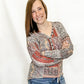 Rust Printed V-Neck Long Sleeve