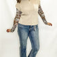 Beige Sweater Vest with Pocket