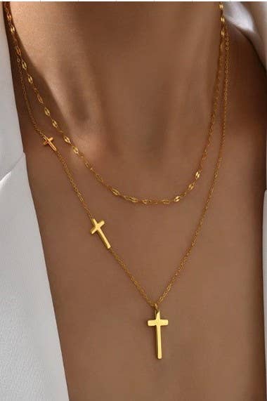 Layered Cross Necklaces - Variety