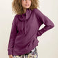 Plum Hi-Lo Cowl Neck Pullover