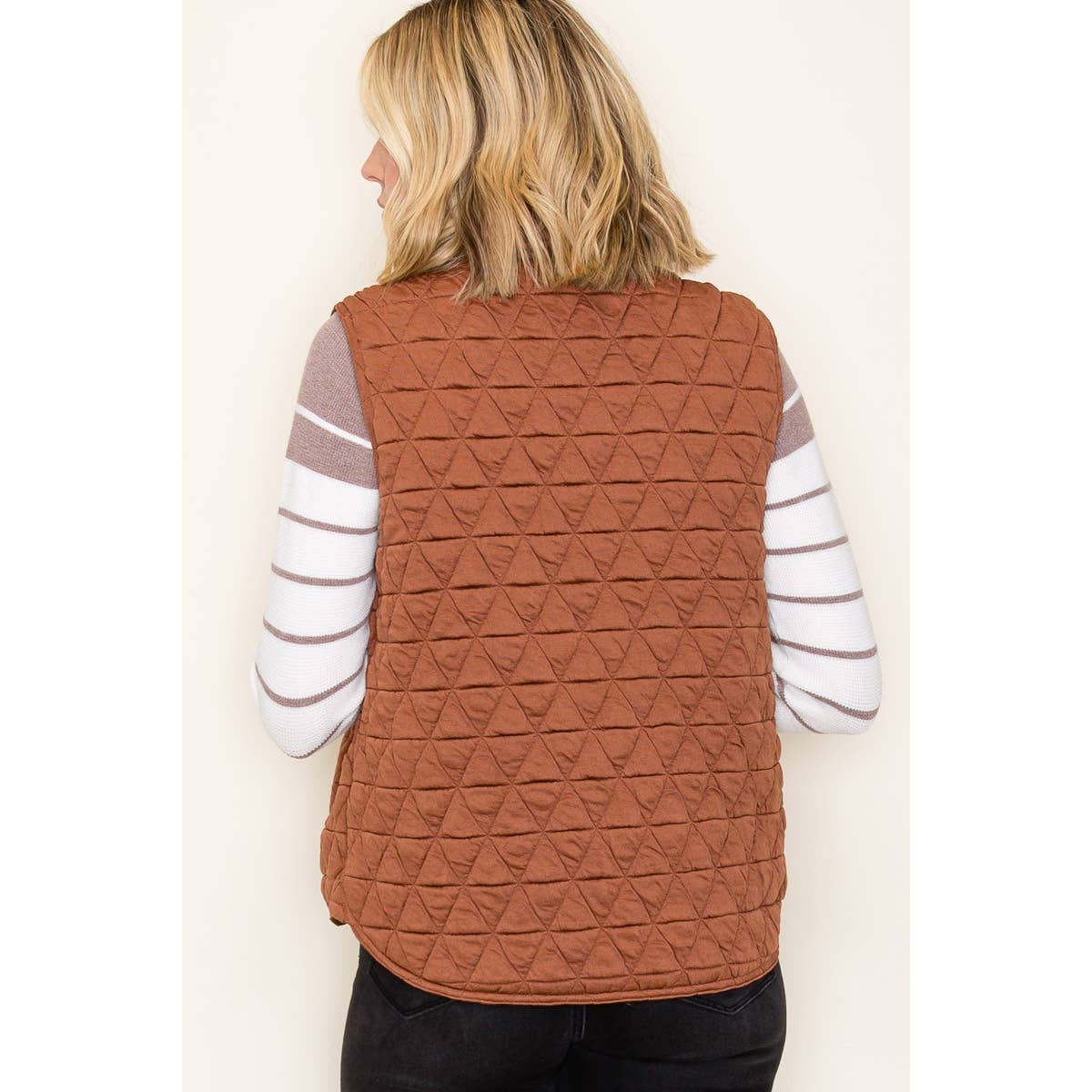 Copper Quilted Knit Padded Vest